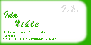 ida mikle business card